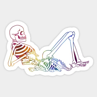 Rainbow Skeleton and Dog Sticker